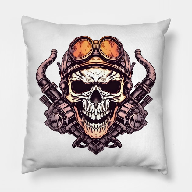 Garage Skull Design Pillow by ragil_studio