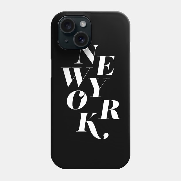 New York Graphic Souvenir Gift with Typography Artwork Phone Case by Haute Leopard
