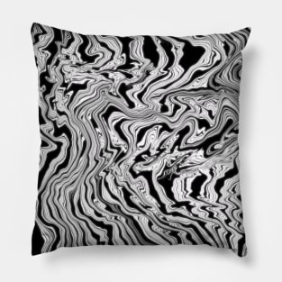 Waved vortex plastic pattern white Pillow