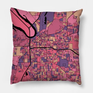 Montgomery Map Pattern in Purple & Pink Pillow