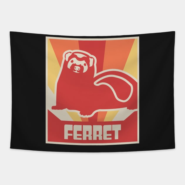 Vintage FERRET Poster Tapestry by MeatMan