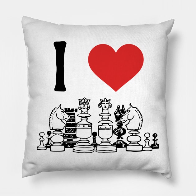 I Heart Chess Pillow by She Gets Creative