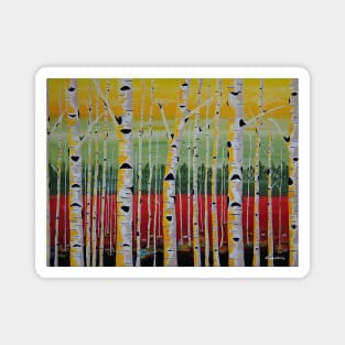 BIRCH Trees Landscape Painting Magnet