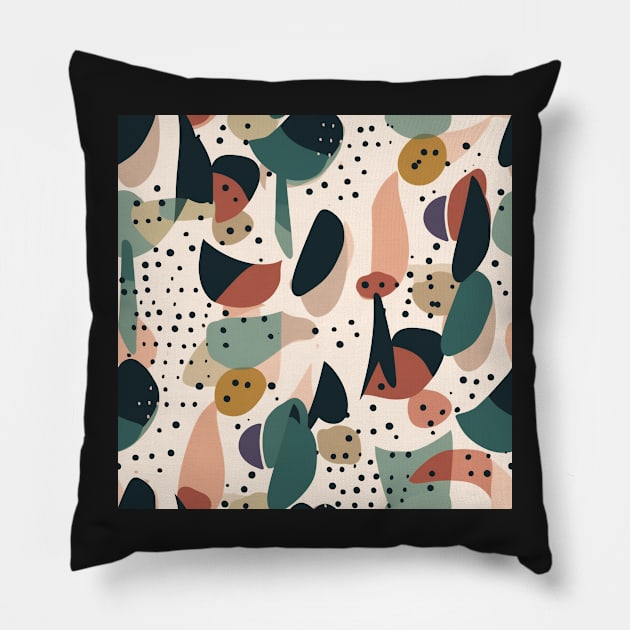 Abstract Minimalist Seamless Pattern Pillow by AstroWolfStudio