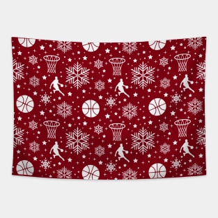 Basketball Christmas Wrapping Paper Pattern Tapestry