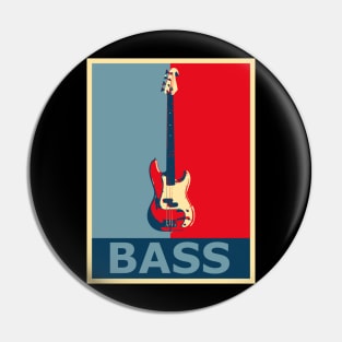 Red Blue Retro Low Poly Gift for Bass Player Pin