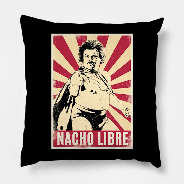 Retro Vintage Nacho Libre Pillow by Play And Create