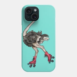 Ostrich on Roller Skates Phone Case