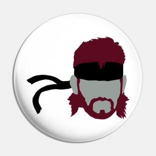 Solid Snake Face Head Hair Silhouette Pin