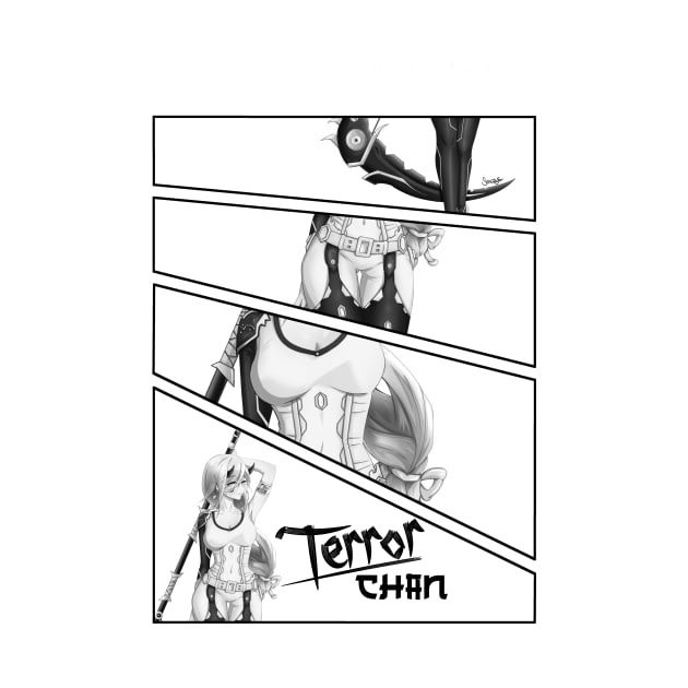 Terror-Chan Manga Panel B&W by Terror in the Hidden City