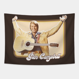 Glen Campbell // Retro 70s Style Fan Design Tapestry