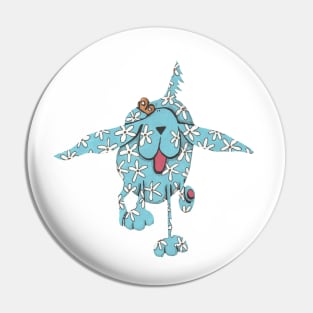 Blue Spaniel, Flying with Flowers! Pin