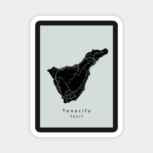 Tenerife Spain Island Map dark Magnet