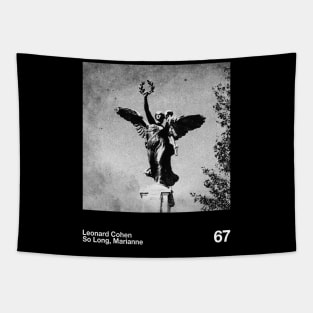 Leonard Cohen - Artwork 90's Design || Vintage Black & White Tapestry