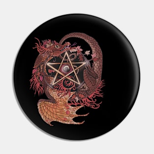 Pentagram Dragon Pin