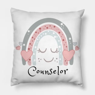 Cute Boho Counselor Rainbow Pillow