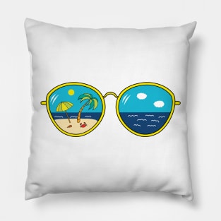 Summer Sunglasses Design Pillow