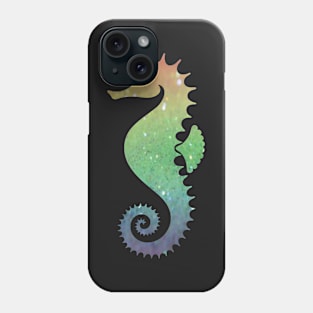 Rainbow Ombre Faux Glitter Seahorse Phone Case