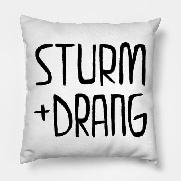 Sturm und Drang, Romanticism, Literature Pillow by badlydrawnbabe