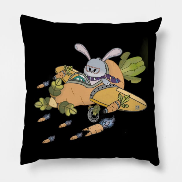 Captain Fluffy Bunny Pillow by KooKooPerd