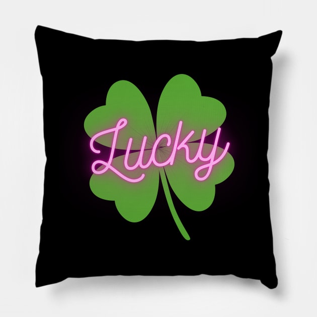 Lucky T-shirt St. Patricks Day Pillow by Crazy.Prints.Store