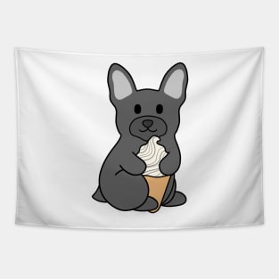 Black French Bulldog Ice Cream Tapestry