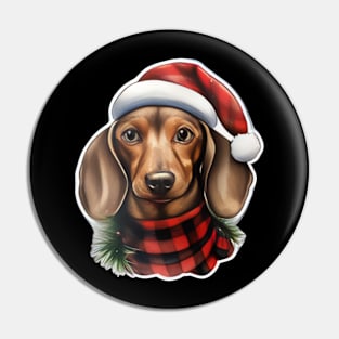 Dachshund Christmas Pin