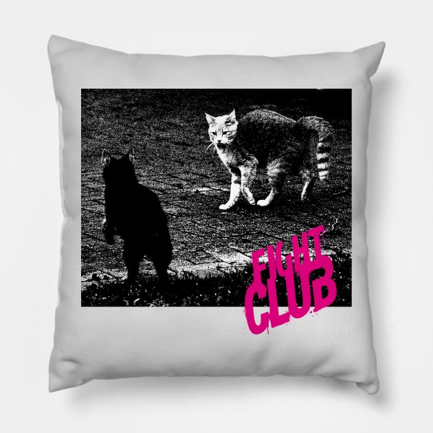 Cat fight Pillow by Elemental Edge Studio