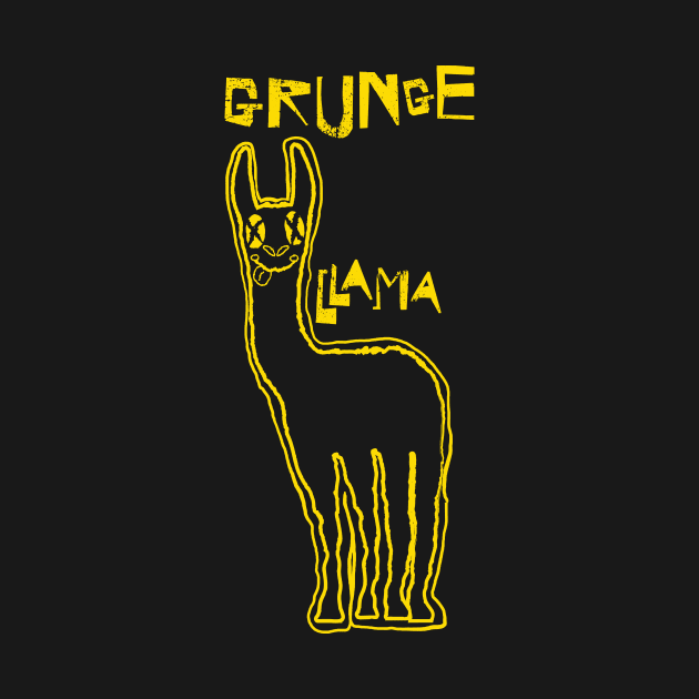 Grunge Llama Smiling Face by pelagio