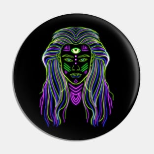 Electric Light Warrior Woman Pin