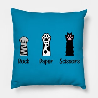 Rock Paper Scissors Cat Paws Pillow