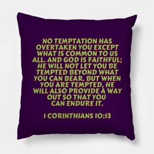 Bible Verse 1 Corinthians 10:13 Pillow