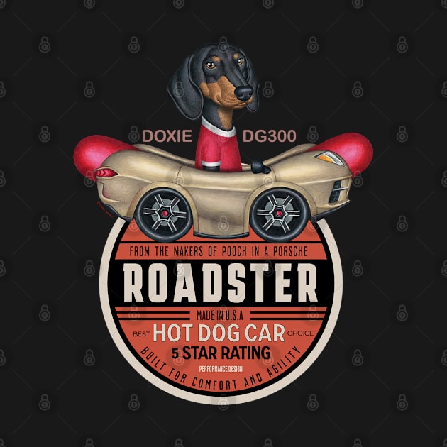 Dachshund Roadster Hot Dog Car by Danny Gordon Art