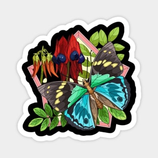 Butterfly on flowers Magnet