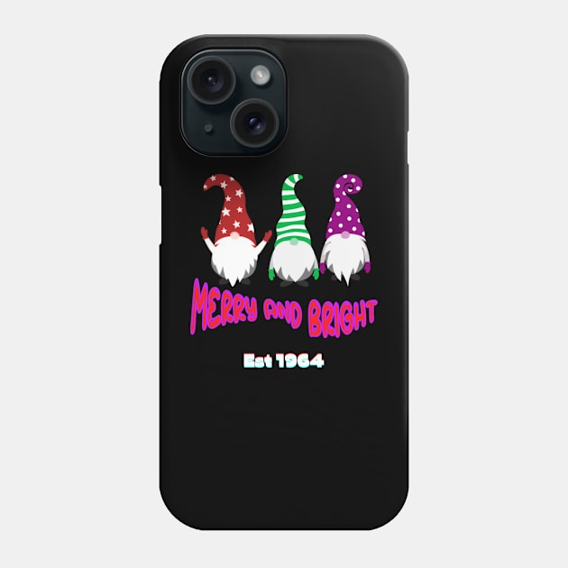 Christmas gnomes standing next to each other Phone Case by Tee Trendz