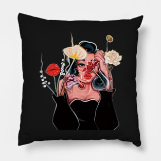 Stop Playing With My Delirium (more flowers) Pillow