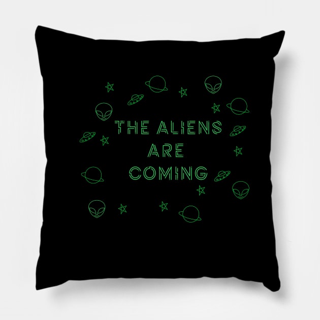 The aliens are coming Pillow by MigiDesu