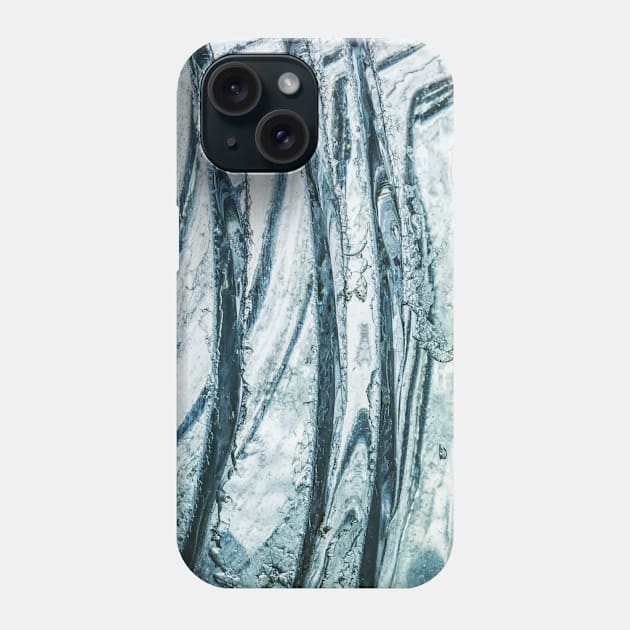 SCENERY 96 - Green Water Icicle Freezing Winter Phone Case by artvoria