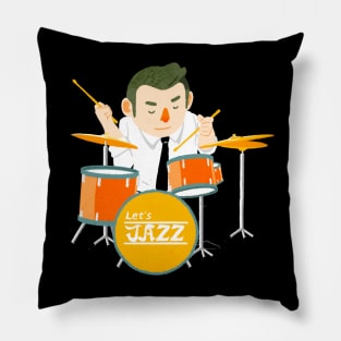 The drum part in a jazz quartet Pillow