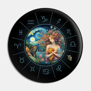 ZODIAC Virgo - Astrological VIRGO - VIRGO - ZODIAC sign - Van Gogh style - 6 Pin