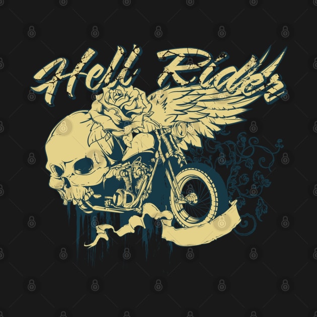 skull with motorbike by MuftiArt