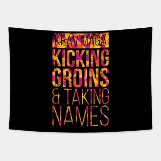 Krav Maga Kicking Groins Tapestry