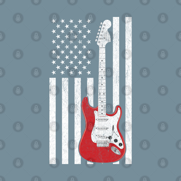 Disover Patriotic Electric Guitar - Vinyl - T-Shirt