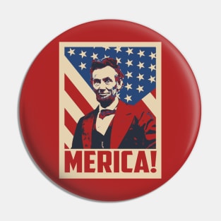 Abraham Lincoln Merica 4th Of July Pin