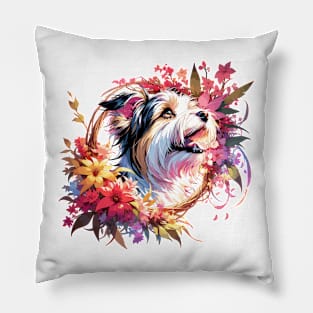 Biewer Terrier Joyful Mothers Day Dog Mom Gift Pillow