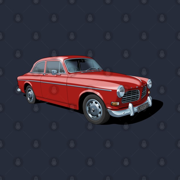 volvo amazon in red by candcretro