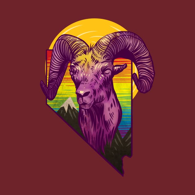 Nevada Pride Big Horn Sheep LGBTQ by Manfish Inc.