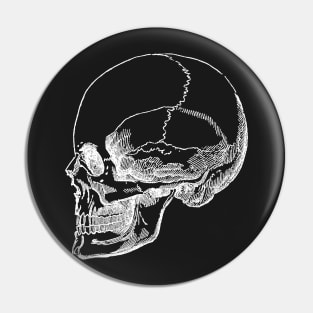 Side Skull - Stay Dead - white Pin