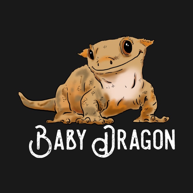 Smiling Crested Gecko, Cute Crestie Drawing, Dragon Gecko by sockdogs