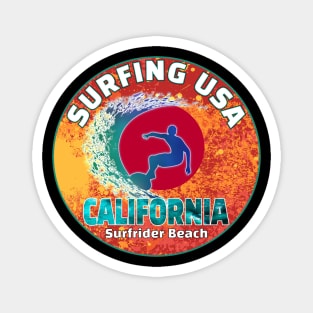 Surfing USA, California Surfrider Beach Surfboarding a new sport for Tokyo Japan 2021 games Magnet